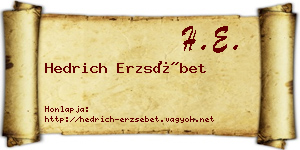 Hedrich Erzsébet névjegykártya